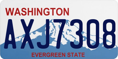 WA license plate AXJ7308