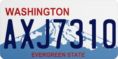 WA license plate AXJ7310