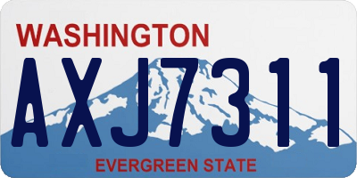 WA license plate AXJ7311