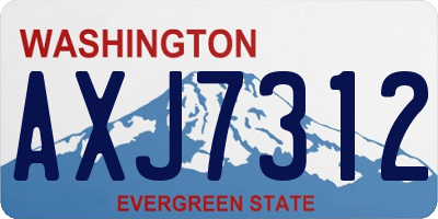 WA license plate AXJ7312