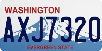 WA license plate AXJ7320