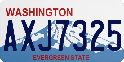 WA license plate AXJ7325