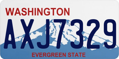 WA license plate AXJ7329