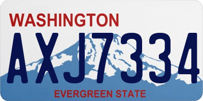 WA license plate AXJ7334