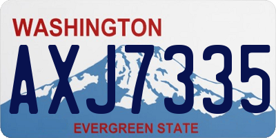 WA license plate AXJ7335