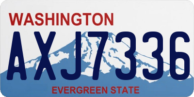 WA license plate AXJ7336