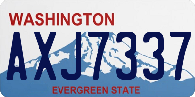 WA license plate AXJ7337