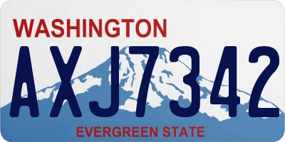 WA license plate AXJ7342