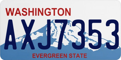 WA license plate AXJ7353