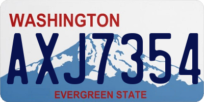 WA license plate AXJ7354