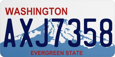 WA license plate AXJ7358