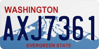 WA license plate AXJ7361