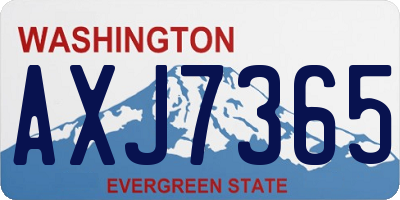 WA license plate AXJ7365