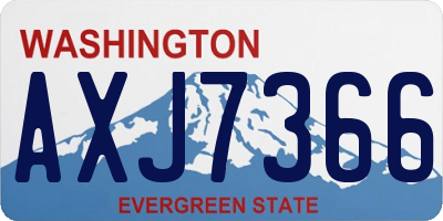 WA license plate AXJ7366