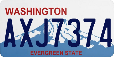 WA license plate AXJ7374