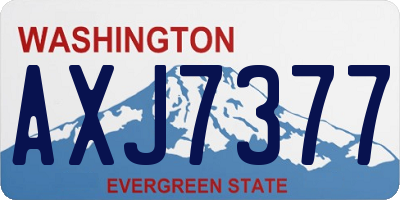 WA license plate AXJ7377