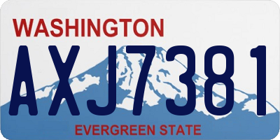 WA license plate AXJ7381