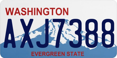 WA license plate AXJ7388