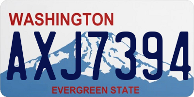 WA license plate AXJ7394