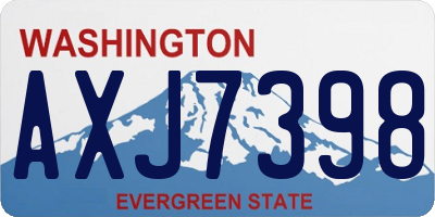 WA license plate AXJ7398