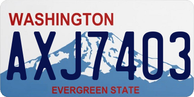 WA license plate AXJ7403