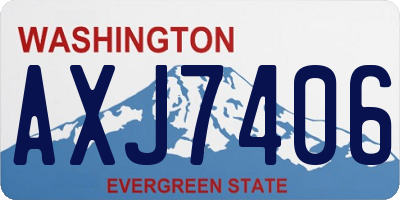 WA license plate AXJ7406