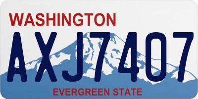 WA license plate AXJ7407