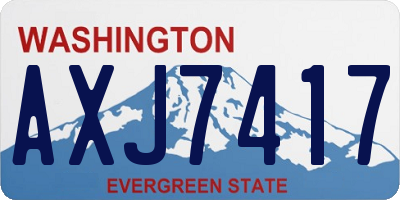 WA license plate AXJ7417