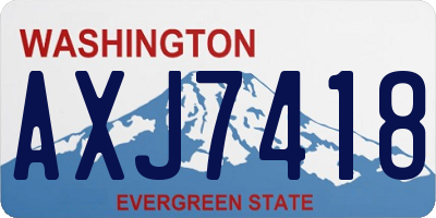 WA license plate AXJ7418