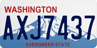 WA license plate AXJ7437