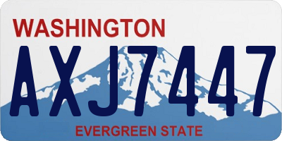 WA license plate AXJ7447