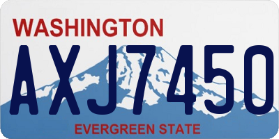 WA license plate AXJ7450