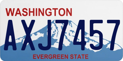 WA license plate AXJ7457