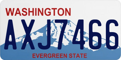 WA license plate AXJ7466