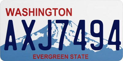 WA license plate AXJ7494