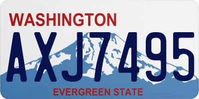 WA license plate AXJ7495