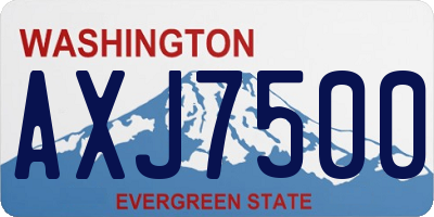 WA license plate AXJ7500