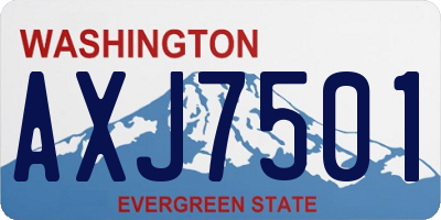 WA license plate AXJ7501