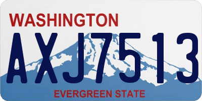 WA license plate AXJ7513