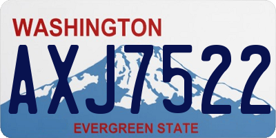 WA license plate AXJ7522
