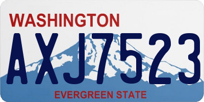 WA license plate AXJ7523
