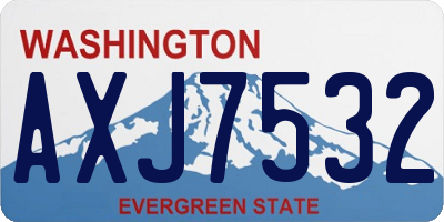 WA license plate AXJ7532
