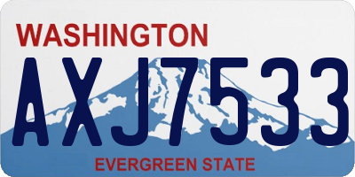 WA license plate AXJ7533