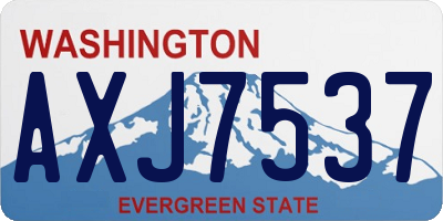 WA license plate AXJ7537
