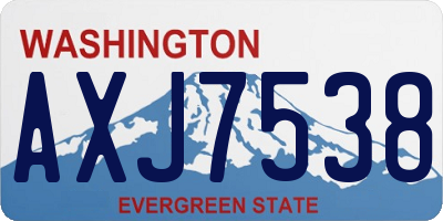WA license plate AXJ7538