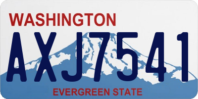 WA license plate AXJ7541