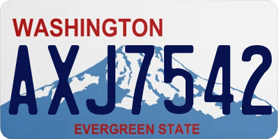 WA license plate AXJ7542