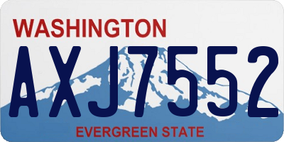 WA license plate AXJ7552