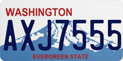WA license plate AXJ7555