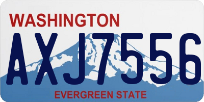 WA license plate AXJ7556